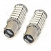 1157 / BY15D 9W 500lm 120-SMD 3528 LED Red Light Car Steering / Brake / Tail / Headlamp Bulb (Pair)