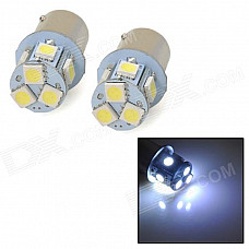 1156 / BA15S / P21 1.3W 150lm 8-SMD 5050 LED White Car Steering / Brake / Tail Bulb (Pair / DC 12V)