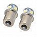 1156 / BA15S / P21 1.3W 150lm 8-SMD 5050 LED White Car Steering / Brake / Tail Bulb (Pair / DC 12V)