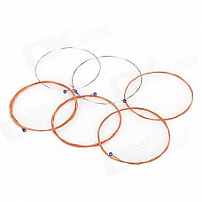 ZIKO Replacement Steel + Copper Wire Folk Guitar Strings - Silver + Red Copper (6 PCS)