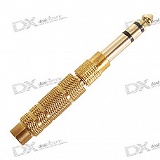 Gold Plated 6.3mm Male to 3.5mm Female + 3.5mm Male to 6.3mm Female Audio Connectors