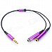 3.5mm Male to Dual Female Mono Audio Split Y-Cable - Purple + Black (25CM)