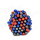 CT-318 5mm Rare Earth Magnet Beads DIY Puzzle Set - DBlue + Red + Grey (216 PCS)