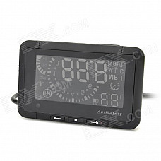 ASH-3 2.7" LED Car HUD Head-Up Voltage & Speed w/ Reflective Film for OBD II - Black