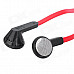 BYZ-S600 Flat In-Ear Earphone w/ Microphone for Iphone 5 - Red (3.5mm Plug / 120cm)