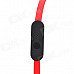 BYZ-S600 Flat In-Ear Earphone w/ Microphone for Iphone 5 - Red (3.5mm Plug / 120cm)