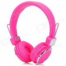 Kanen IP-850 Foldable Headset Headphone w/ Microphone - Pink + Silver (3.5mm Plug / 153cm-Cable)