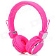 Kanen IP-850 Foldable Headset Headphone w/ Microphone - Pink + Silver (3.5mm Plug / 153cm-Cable)