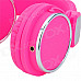 Kanen IP-850 Foldable Headset Headphone w/ Microphone - Pink + Silver (3.5mm Plug / 153cm-Cable)