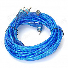 D13032904 Car Speaker / Audio Male to Male Cable for RCA Signal Transfer - Translucent Blue (485cm)