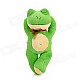 Cute Sleeping Short Plush Frog Doll Toy w/ Bowknot / Suction Cup - Green