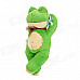 Cute Sleeping Short Plush Frog Doll Toy w/ Bowknot / Suction Cup - Green