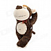 Cute Sleeping Short Plush Pongo Satyrus Doll Toy w/ Bowknot / Suction Cup - Deep Brown