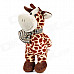 Smilling Short Plush Cow w/ Bowknot / Suction Cup Doll Toy - Brown + White