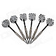 Concentric Dartboard Pattern Flight Tungsten Plated Iron Darts - Black (6 PCS)