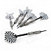 Concentric Dartboard Pattern Flight Tungsten Plated Iron Darts - Black (6 PCS)