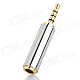 Gold-Plating 3.5mm Female to 2.5mm Male Audio Adapter - Golden + Silver