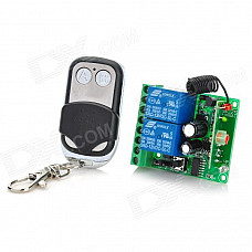 SZTY03 2-Channel Wireless Remote Control Switch Set - Green + Blue + Black + Silver (110~240V)