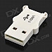 USB 2.0 Mini Violin Style Micro SD / TF Card Reader + Storage Case - White