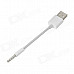 USB 2.0 to 3.5mm Plug Charging & Data Cable for Ipod Shuffle 5 / 6 - White (11cm)