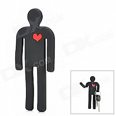 Red Heart Bendable Men Magnetic Hook - Black