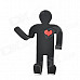 Red Heart Bendable Men Magnetic Hook - Black