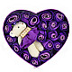 Plush Bear Decoration Heart Style Rose Soap Flower - Purple + Beige