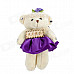 Plush Bear Decoration Heart Style Rose Soap Flower - Purple + Beige