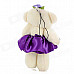 Plush Bear Decoration Heart Style Rose Soap Flower - Purple + Beige