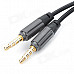 Retractable Spring 4-Conductor TRRS 3.5mm Audio Male to Male Connection Cable - Black (142cm)