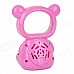 Cute Bear Shape Electronic Non-Blade USB Fan - Pink (2 x AA)