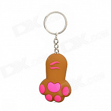 Cat Paw / Claw Style White Light LED Keyring - Brown + Deep Pink (3 x LR41)