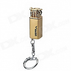 LS625 Portable Electric-plated Butane Lighter w/ Keyring - Golden