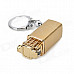 LS625 Portable Electric-plated Butane Lighter w/ Keyring - Golden