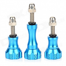 HR51-BL CNC Aluminum Spare Screw Kit for Gopro Hero 4/ 3 / 3+ / 2 / SJ4000 - Blue (3 PCS)