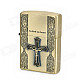 Litian JT2 Crucifixion of Jesus Pattern Zinc Alloy Kerosene Oil Lighter - Golden