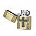 Litian JT2 Crucifixion of Jesus Pattern Zinc Alloy Kerosene Oil Lighter - Golden