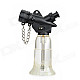 FS355 Plastic Windproof Butane Gas Lighter w/ Fire Lock Chain - Silver + Translucent Blue