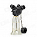 FS355 Plastic Windproof Butane Gas Lighter w/ Fire Lock Chain - Silver + Translucent Blue