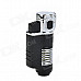 FS581 Windproof Torch Style Butane Gas Jet Lighter - Silver + Black