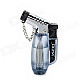 Windproof Butane Gas Jet Lighter w/ Keychain - Silver + Light Blue