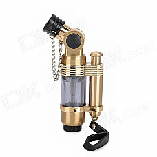 822 Windproof Aluminum Alloy Straight Flame Butane Jet Lighter - Brass Color