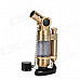 822 Windproof Aluminum Alloy Straight Flame Butane Jet Lighter - Brass Color