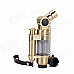 822 Windproof Aluminum Alloy Straight Flame Butane Jet Lighter - Brass Color