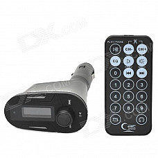 FM-18 1.0" Car MP3 Player w/ FM Transmitter / SD Car Slot / USB - Black
