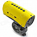 YDDVF Bike Mount 300KP Wide Angle Sports DVR Camcorder w/ TF / FM / Speaker / Flashlight - Yellow