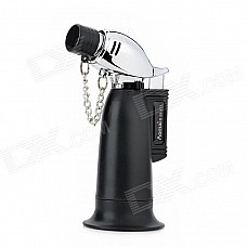 Windproof 1300'C Butane Jet Torch Lighter - Black + Silver