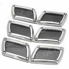 622 Car Side Air Flow Decorative Vent Fender Sticker - Black + Silver (6PCS)