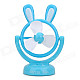 L320 Rabbit Ear Style USB Powered Rotational 3-Blade Fan - Blue + White (3 x AA)