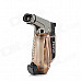 Windproof 2000'C Dual Flame Butane Jet Torch Lighter - Tawny + Black + Silver